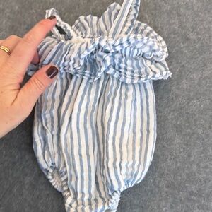 Angel Dear Blue and White Striped Baby Outfit